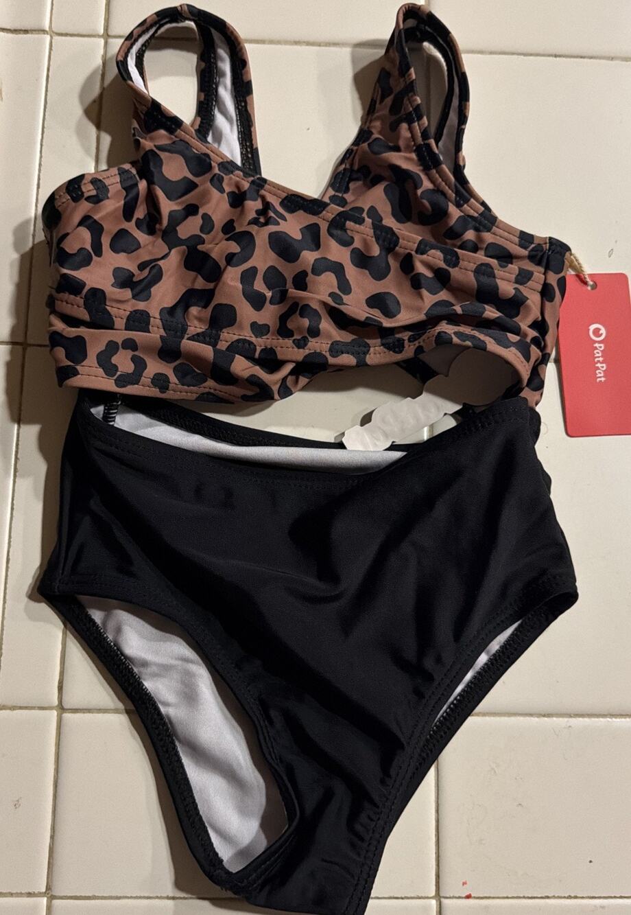 PATPAT Girts One Piece Leopard Print Monokini Swimsuit 2yrs